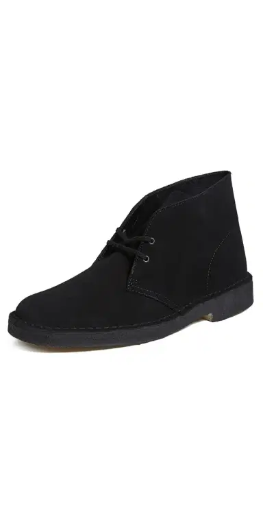 Clarks Suede Desert Boots Black 8 | Thumbnail 1