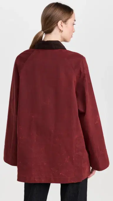 Alex Mill Chiltern Street Barn Jacket In Waxed Cotton Red M | Thumbnail 3