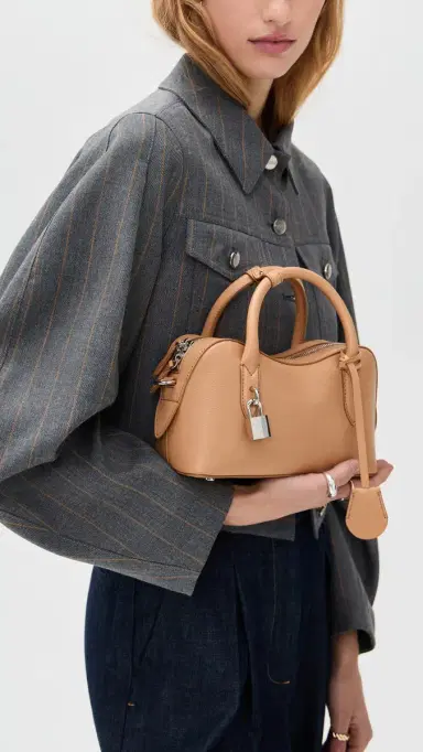 Stella McCartney Ryder Embossed Grainy Small Crossbody Bag Honey One Size | Thumbnail 3