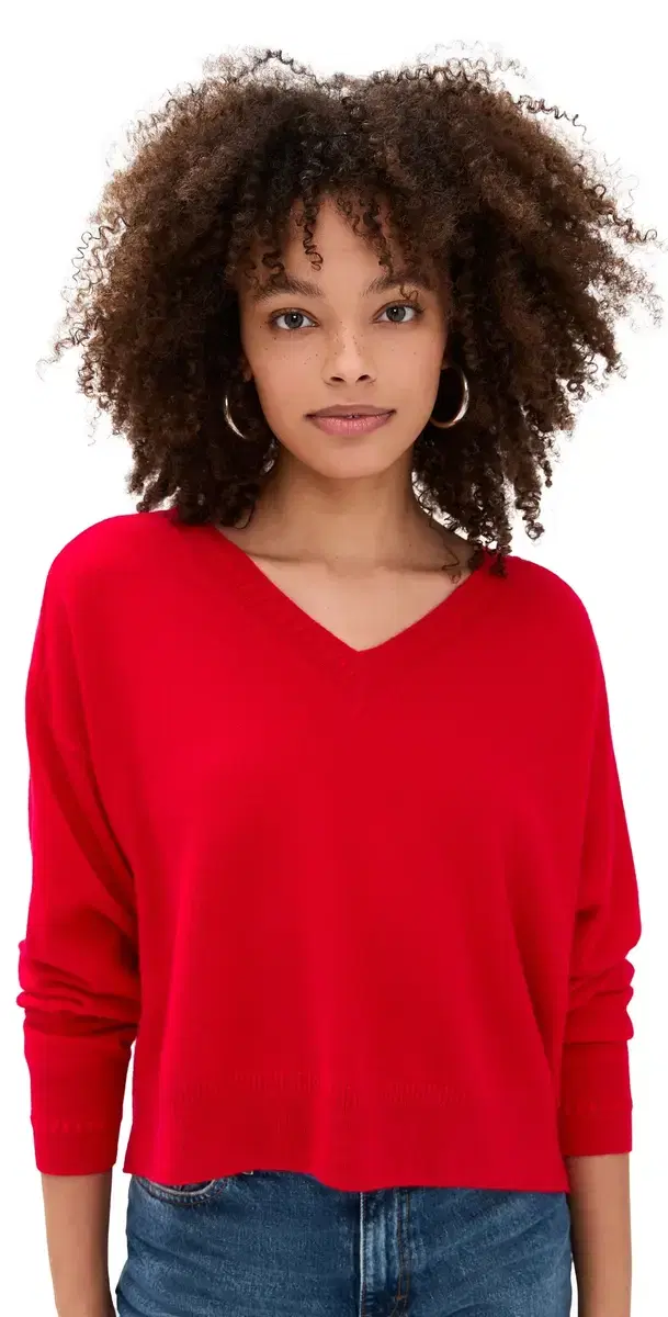 Audrey Cashmere V Neck weater carlet
