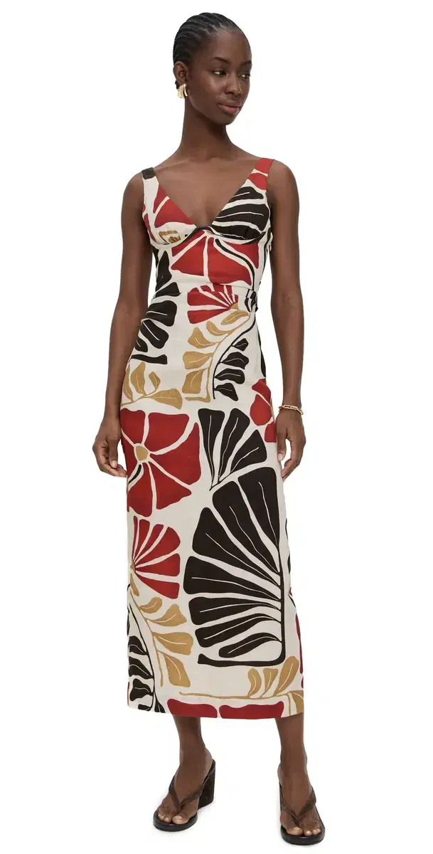 Julietta Balconette Midi Dress Fiorello Rosso