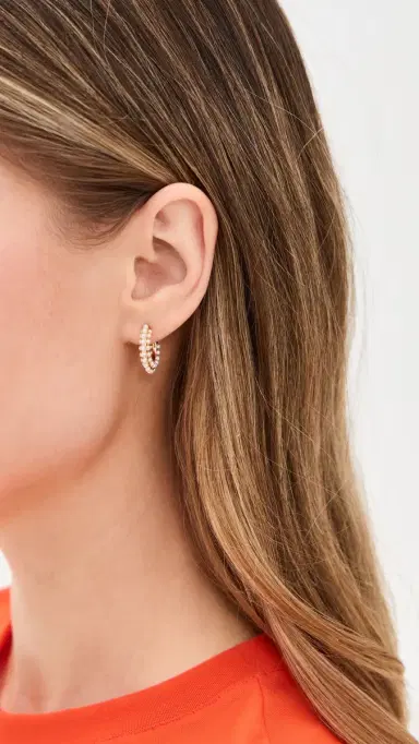 BaubleBar Nina Hoop Earrings /Gold One Size | Thumbnail 3