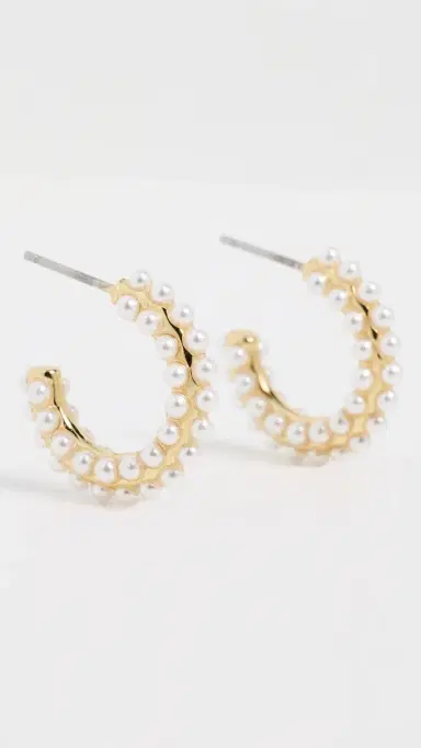 BaubleBar Nina Hoop Earrings /Gold One Size | Thumbnail 4