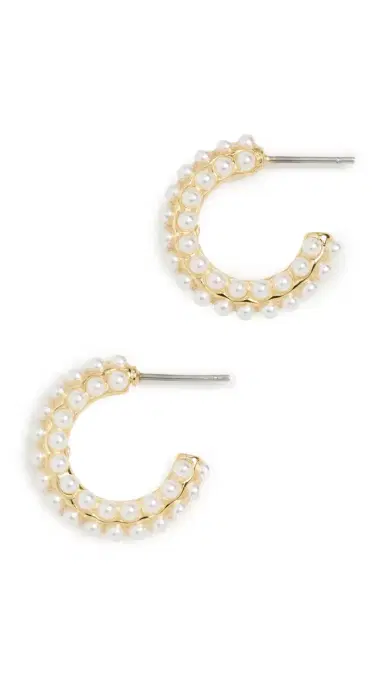 BaubleBar Nina Hoop Earrings /Gold One Size | Thumbnail 5