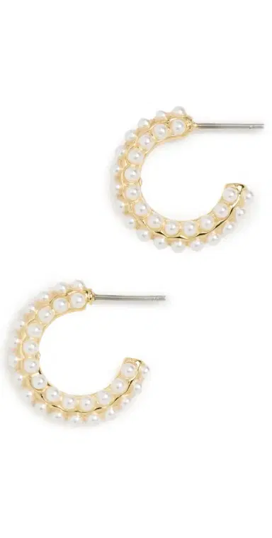 BaubleBar Nina Hoop Earrings /Gold One Size | Thumbnail 1