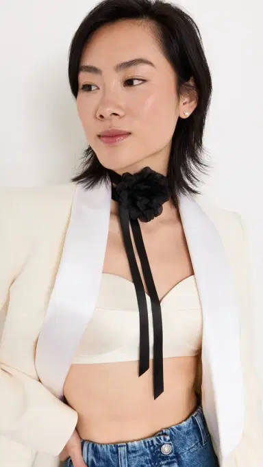 Jennifer Behr Anelise Ribbon Tie Black One Size | Thumbnail 2