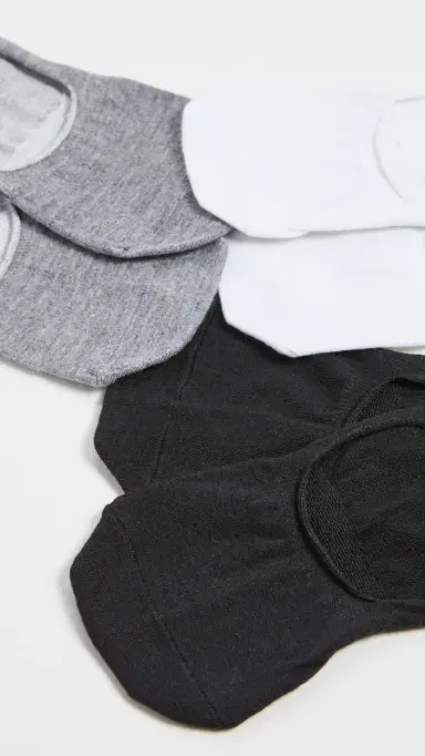 Stems 3 Pack Liner Socks Grey/White/Black One Size | Thumbnail 3