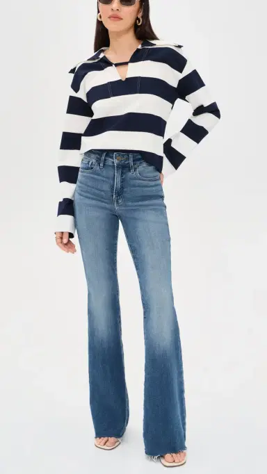 Good American Good Legs Flare Jeans Indigo11 | Thumbnail 5