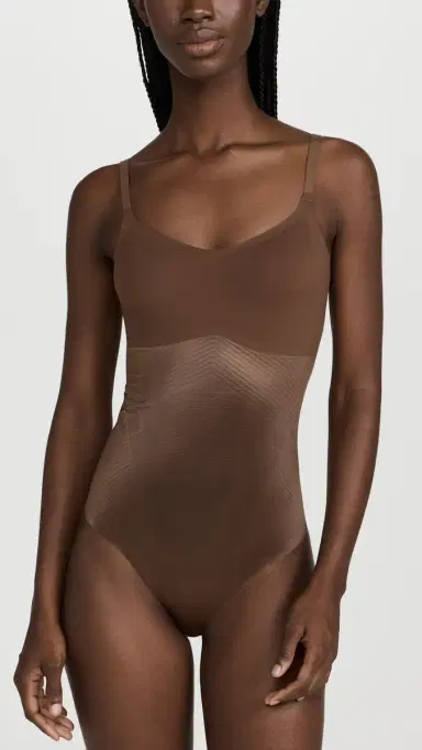 Spanx SPANXshape Invisible Cami Thong Bodysuit Chestnut Brown L | Thumbnail 2