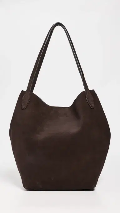Madewell The Shopper Tote in Soft Grain Suede Dark Carob One Size | Thumbnail 2