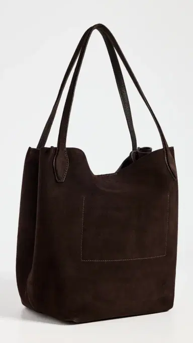 Madewell The Shopper Tote in Soft Grain Suede Dark Carob One Size | Thumbnail 4