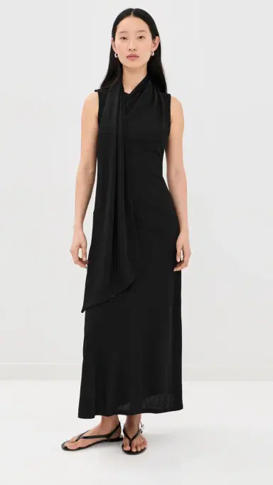 AMI Jersey Maxi Lavalliere Dress Noir S | Thumbnail 2 AMI Jersey Maxi Lavalliere Dress Noir S | Thumbnail 2