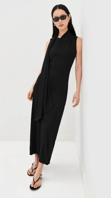AMI Jersey Maxi Lavalliere Dress Noir S | Thumbnail 5 AMI Jersey Maxi Lavalliere Dress Noir S | Thumbnail 5
