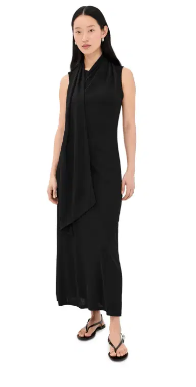 AMI Jersey Maxi Lavalliere Dress Noir S | Thumbnail 1 AMI Jersey Maxi Lavalliere Dress Noir S | Thumbnail 1