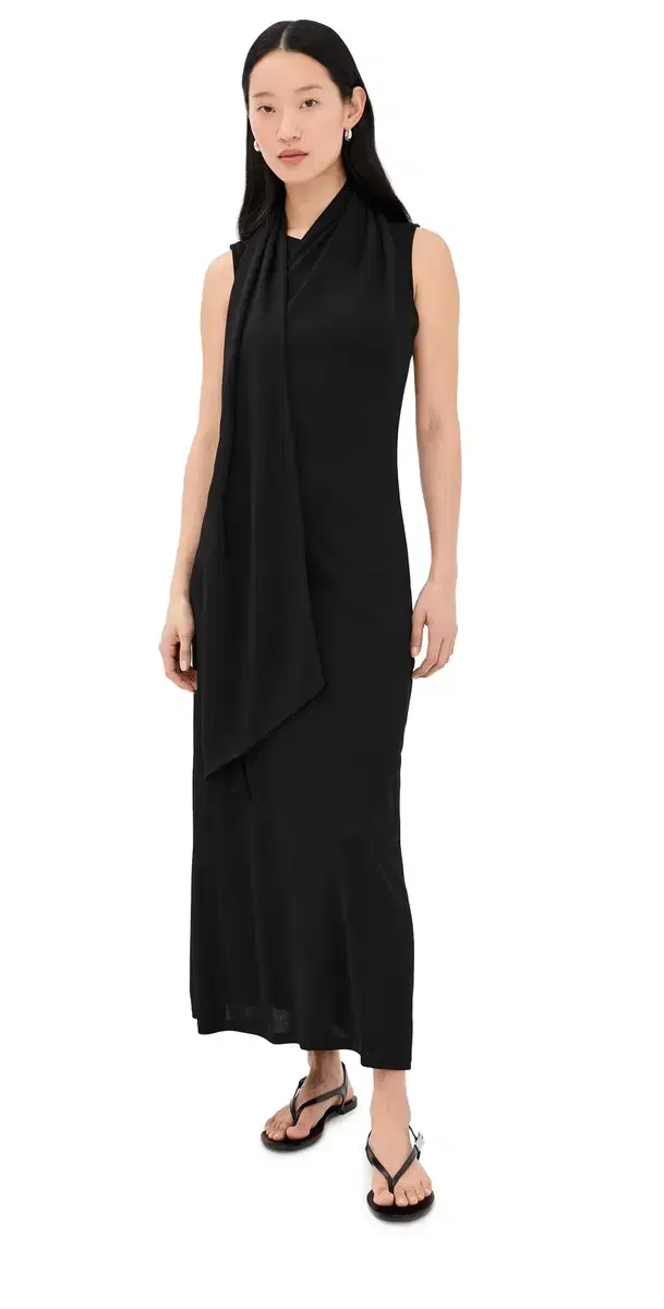 AMI Jersey axi Lavalliere Dress Noir