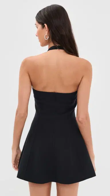 Fleur du Mal Sofia Collared Flare Dress Black/ | Thumbnail 3