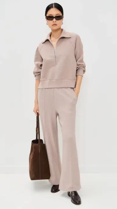 Varley The Petite Wide eg Pant 28'' Taupe Marl | Thumbnail 5