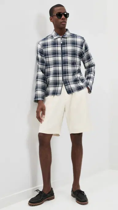 Universal Works Pleated Track Shorts 11 Ecru | Thumbnail 5