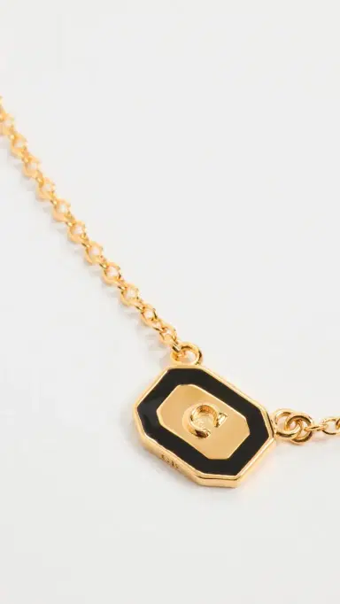Gwen Beloti Initial Gold Block Pendant Necklace | Thumbnail 4