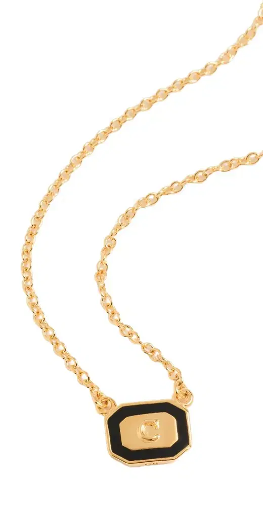 Gwen Beloti Initial Gold Block Pendant Necklace C One Size