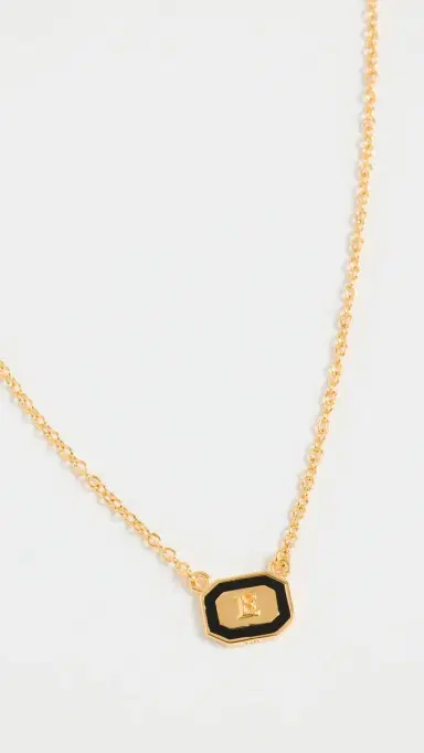 Gwen Beloti Initial Gold Block Pendant Necklace E | Thumbnail 2 Gwen Beloti Initial Gold Block Pendant Necklace E | Thumbnail 2