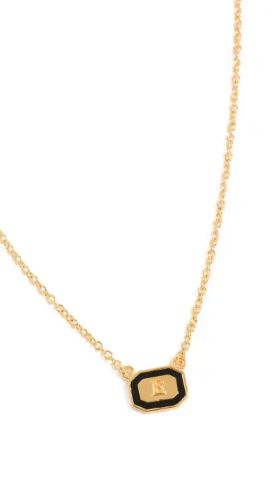 Gwen Beloti Initial Gold Block Pendant Necklace E | Thumbnail 5 Gwen Beloti Initial Gold Block Pendant Necklace E | Thumbnail 5