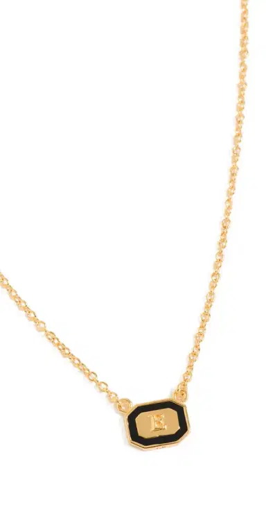 Gwen Beloti Initial Gold Block Pendant Necklace E | Thumbnail 1 Gwen Beloti Initial Gold Block Pendant Necklace E | Thumbnail 1
