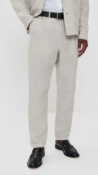 Alex Mill Standard Pleated Pants In Flax Linen Flax 36 | Thumbnail 2