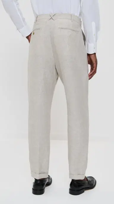 Alex Mill Standard Pleated Pants In Flax Linen Flax 36 | Thumbnail 3