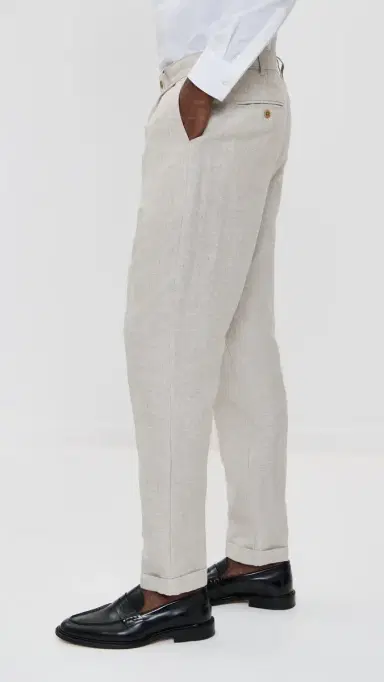 Alex Mill Standard Pleated Pants In Flax Linen Flax 36 | Thumbnail 4