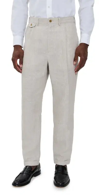 Alex Mill Standard Pleated Pants In Flax Linen Flax 36 | Thumbnail 1