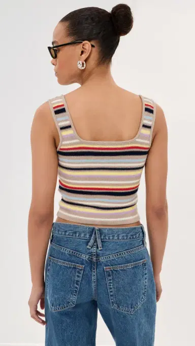 LE BOP Jensen Crop Tank Sand Multi Stripe M | Thumbnail 3 LE BOP Jensen Crop Tank Sand Multi Stripe M | Thumbnail 3