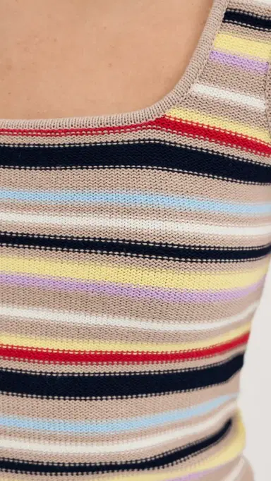 LE BOP Jensen Crop Tank Sand Multi Stripe M | Thumbnail 6 LE BOP Jensen Crop Tank Sand Multi Stripe M | Thumbnail 6