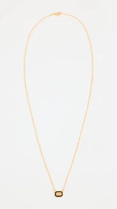 Gwen Beloti Initial Gold Block Pendant Necklace K | Thumbnail 4