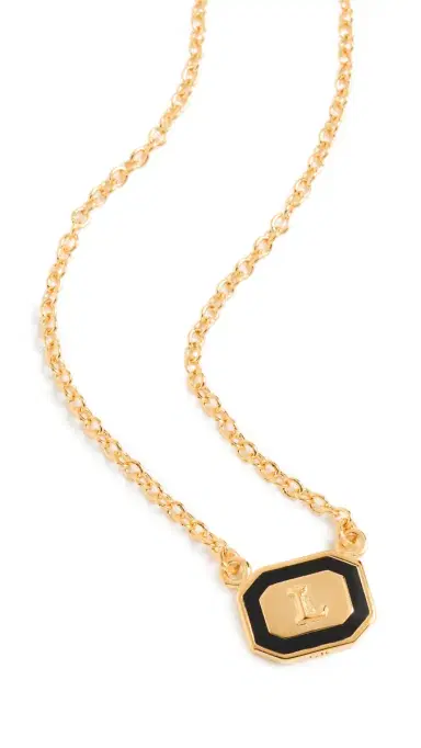 Gwen Beloti Initial Gold Block Pendant Necklace L | Thumbnail 6 Gwen Beloti Initial Gold Block Pendant Necklace L | Thumbnail 6