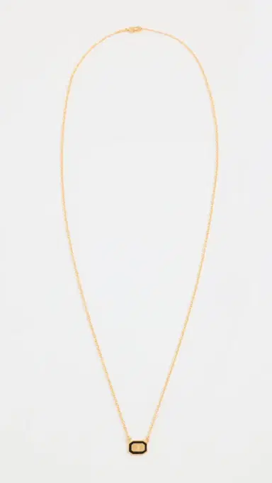 Gwen Beloti Initial Gold Block Pendant Necklace J One Size | Thumbnail 6