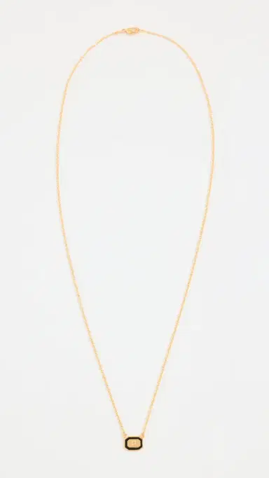 Gwen Beloti Initial Gold Block Pendant Necklace | Thumbnail 4