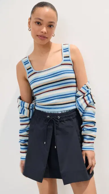 LE BOP Jensen Crop Tank Sky Multi Stripe M | Thumbnail 2