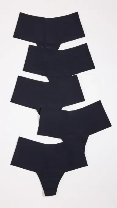 Hanky Panky Breathe High Rise Thong 5 Pack Black L | Thumbnail 2
