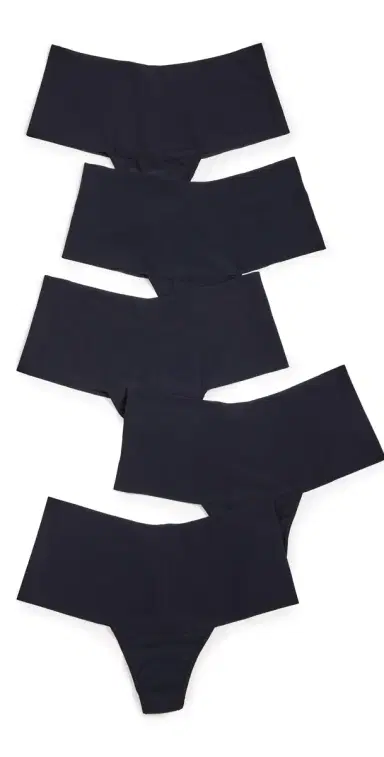 Hanky Panky Breathe High Rise Thong 5 Pack Black L | Thumbnail 1