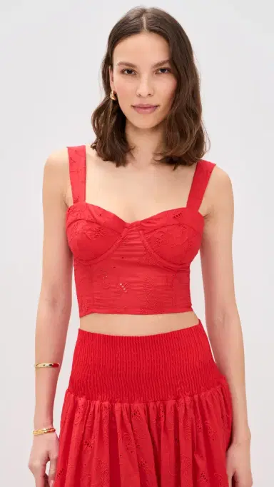 The Lulo Project The Bustier Koel Eyelet Bird Red S | Thumbnail 2 The Lulo Project The Bustier Koel Eyelet Bird Red S | Thumbnail 2
