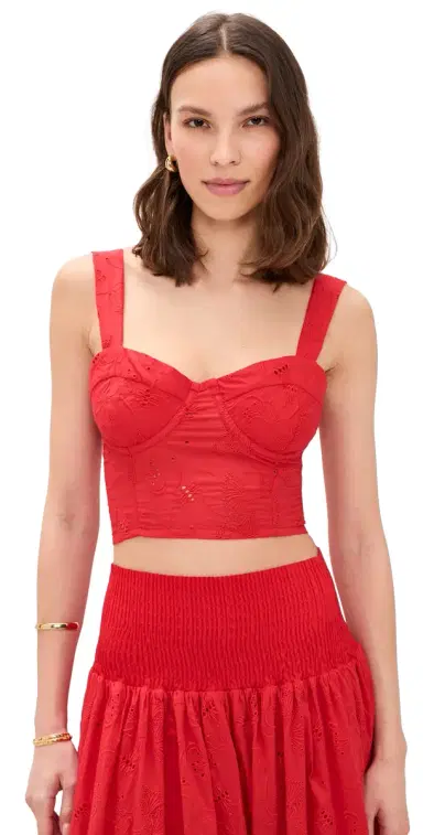 The Lulo Project The Bustier Koel Eyelet Bird Red S | Thumbnail 1 The Lulo Project The Bustier Koel Eyelet Bird Red S | Thumbnail 1