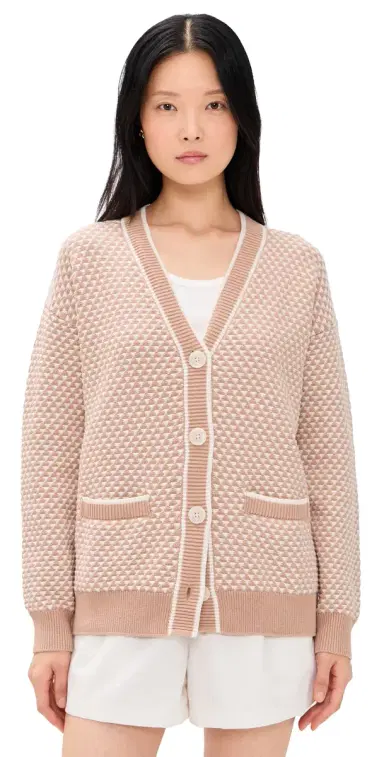 Varley Tarran Stitch Knit Cardigan Light Taupe | Thumbnail 1 Varley Tarran Stitch Knit Cardigan Light Taupe | Thumbnail 1