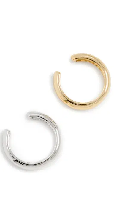 SHASHI Ford Ear Cuff Set Silver/Gold One Size | Thumbnail 1