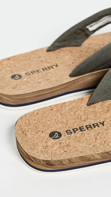 Sperry Porto Sandals Khaki Textile Canvas Flocked 8 | Thumbnail 3 Sperry Porto Sandals Khaki Textile Canvas Flocked 8 | Thumbnail 3