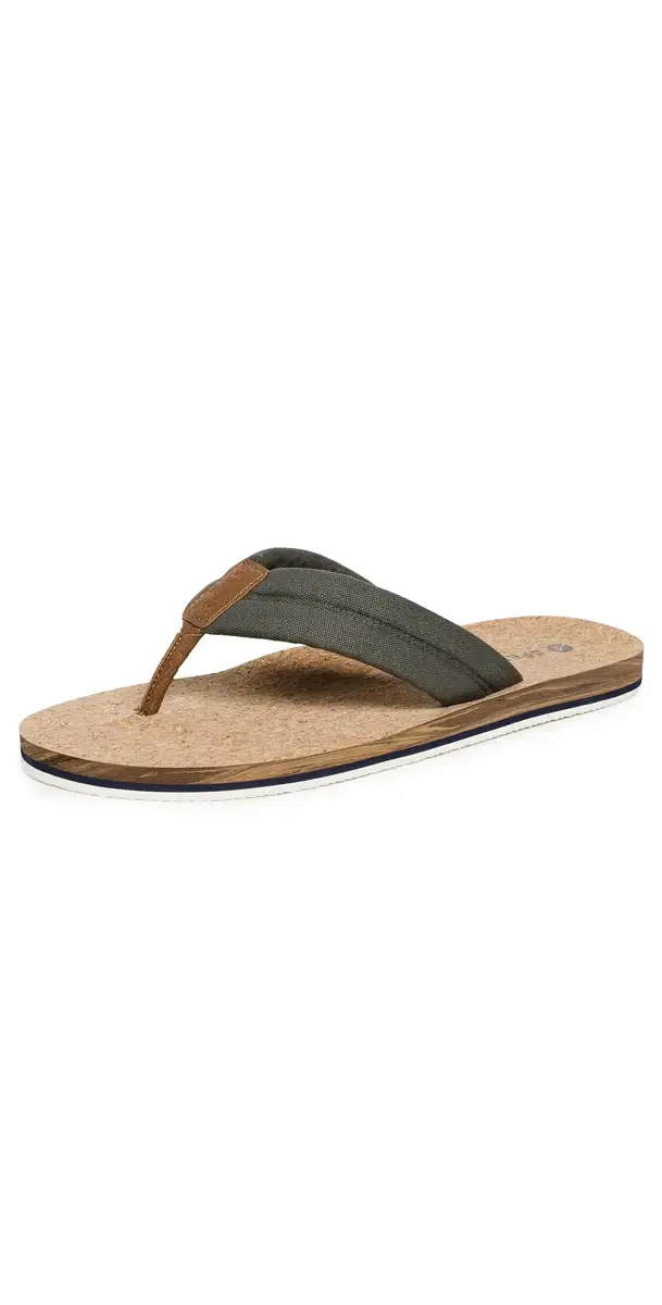 Sperry Porto Sandals Khaki Textile Canvas Flocked