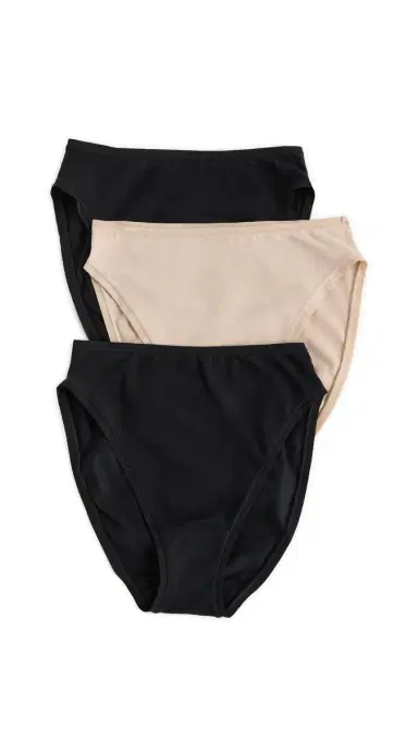 Natori Bliss Bare Cotton High Cut Briefs 3 Pack Black/Black/Café | Thumbnail 6
