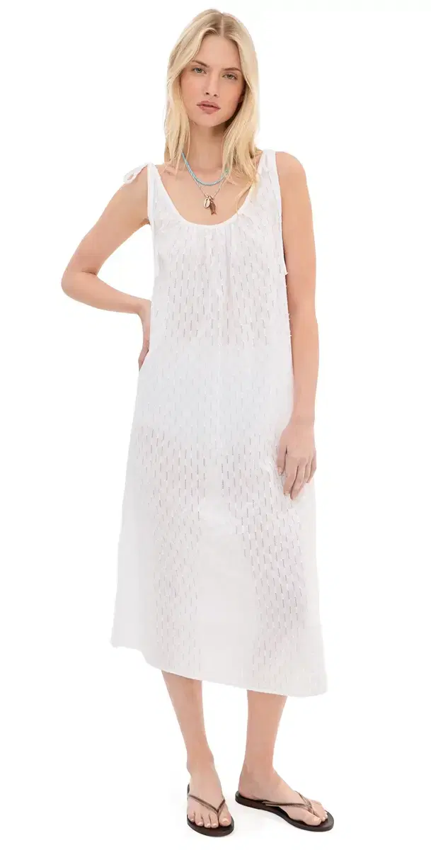 LE BOP Skylar Eyelet axi Dress White