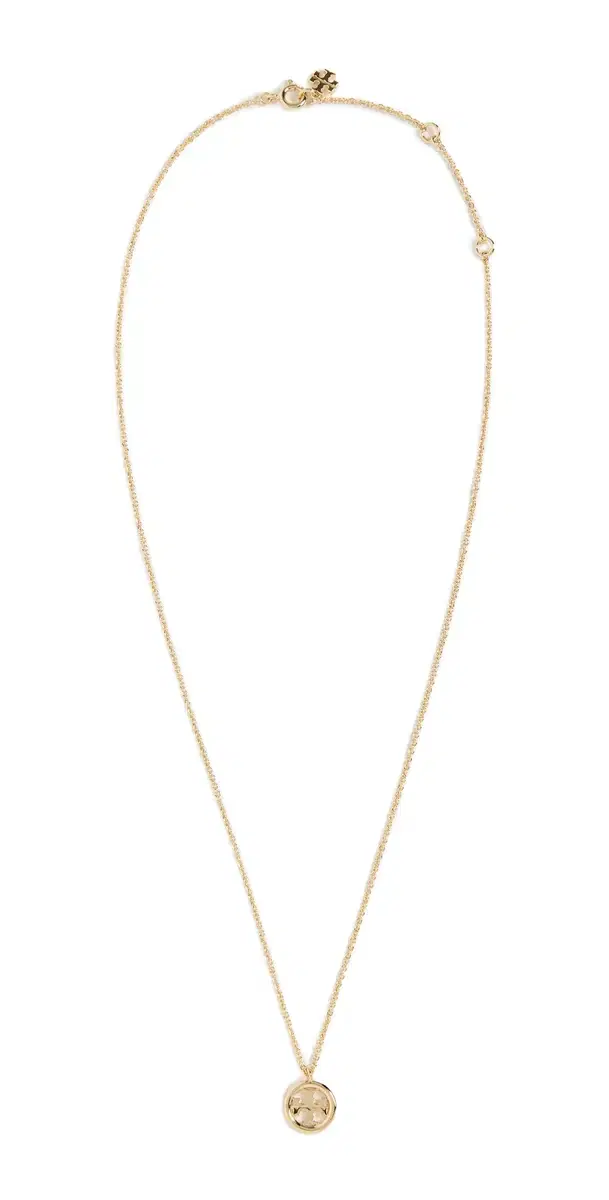 Tory Burch Icon Circle Pendant Necklace Tory Gold One Size