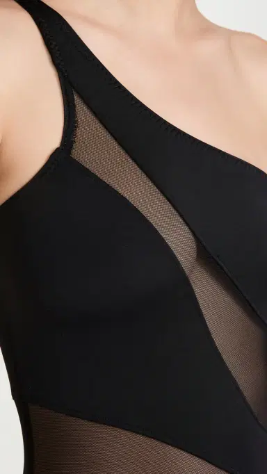 Norma Kamali Snake esh One Piece Swimsuit Black/Black esh | Thumbnail 6